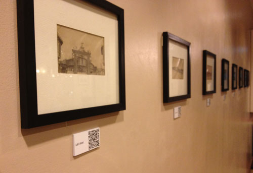 QR CODE CAPTIONS. These American-era photos of Cebu come with QR codes that, when scanned, trigger the download of videos of HAMBIN members talking about the historical significance of the photographs. (PHOTO BY MAX LIMPAG)
