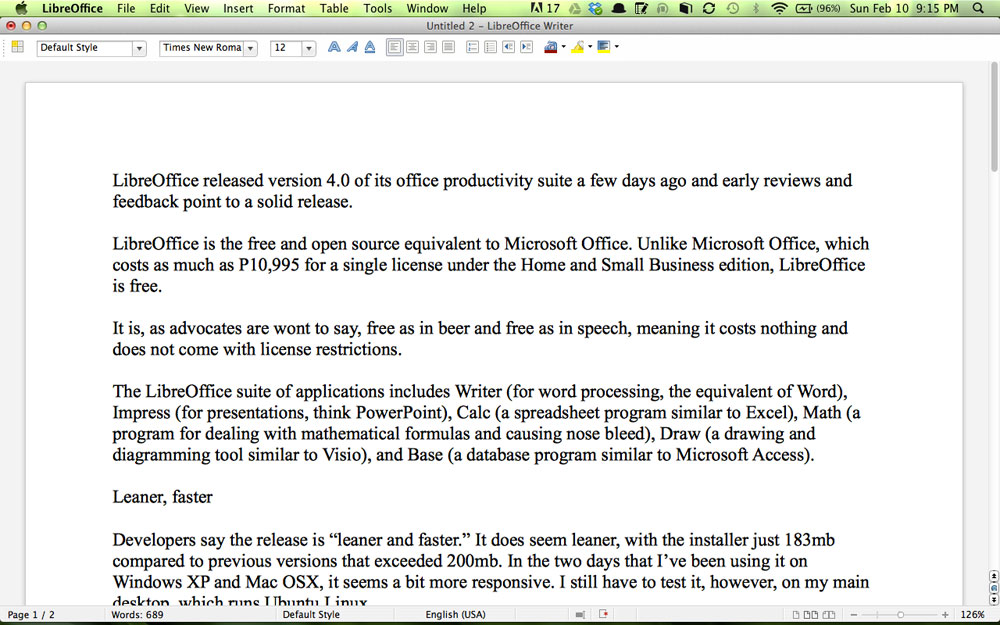 LibreOffice Writer is a good word processing software and for the price of free, a better alternative to Microsoft Word. The latest release offers better support for DOCX and RTF files.