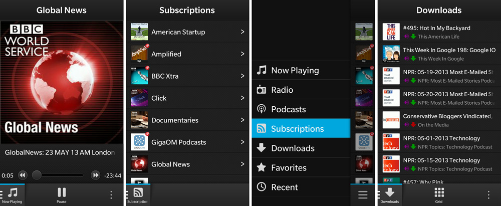 The Nobex Radio and Podcast app for BlackBerry 10 offers granular control over downloading of podcast episodes.