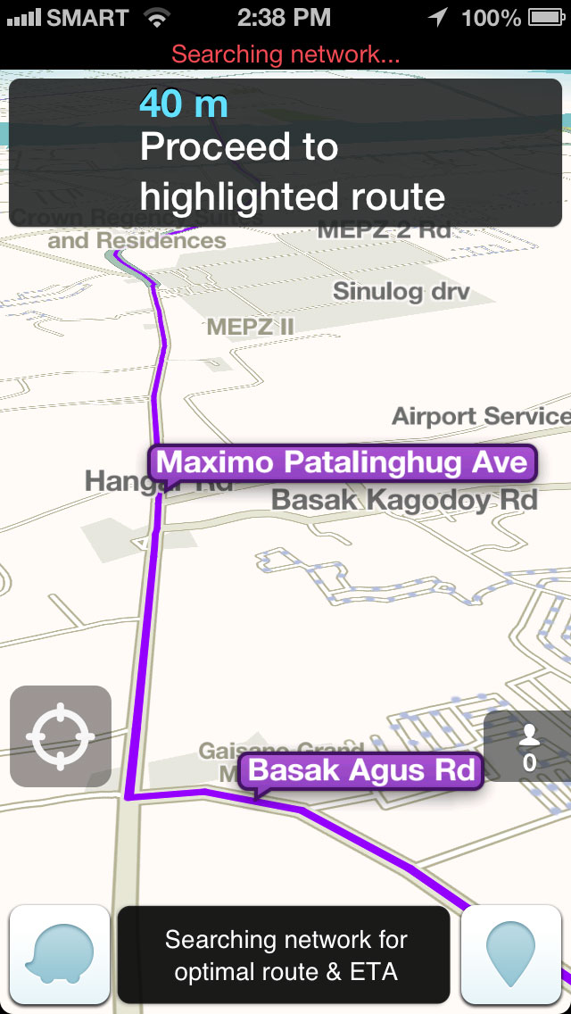 Waze app GPS route
